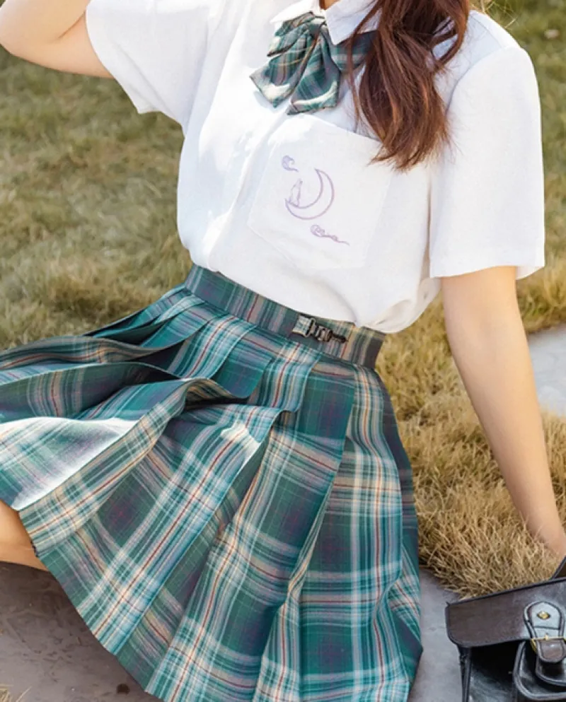 Zoki Green Plaid Minigonna da donna Fashion Bow Summer School Girls Gonna a pieghe Jk Vita alta A Line Elegante Preppy Skir